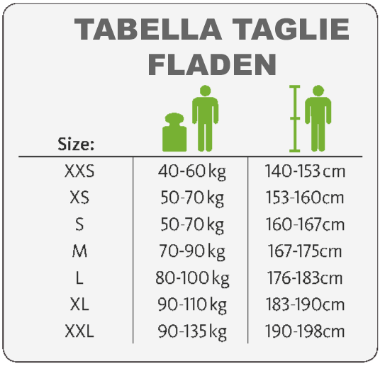 Fladen scheda taglie